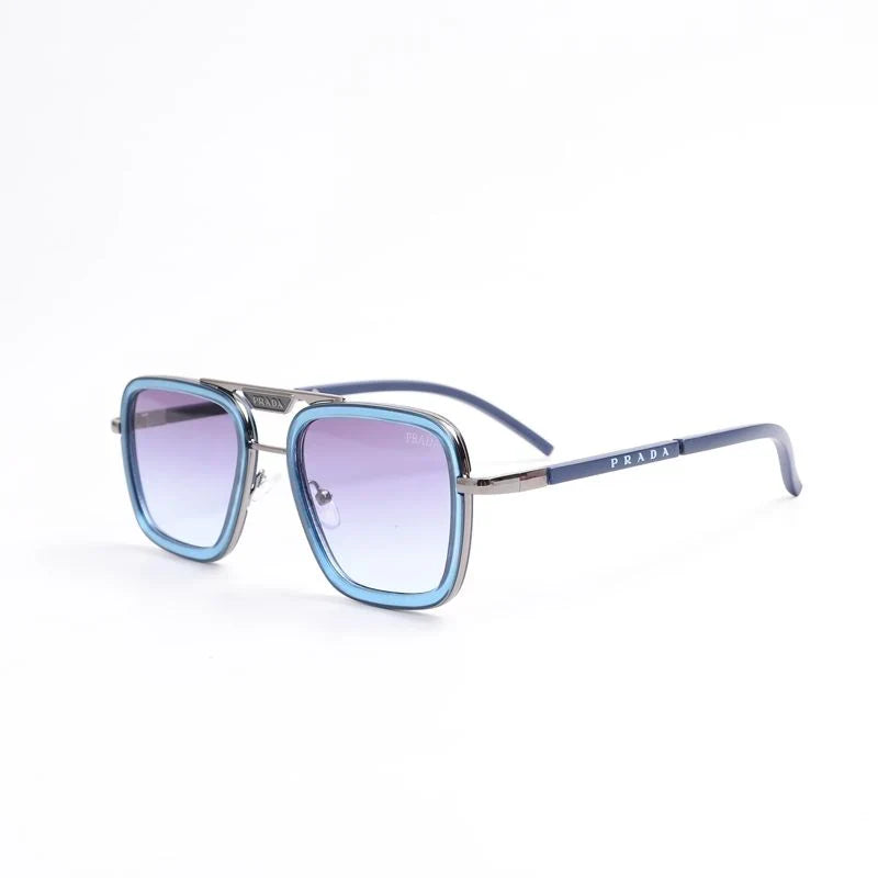 Unisex Double Bridge Metal Square Sunglasses 68805