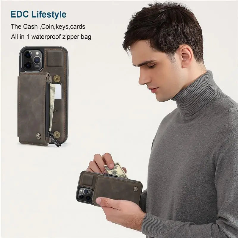 Saturn Leather iPhone Wallet Case