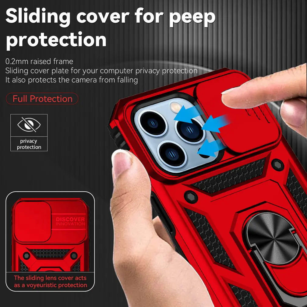 Sliding Camera Lens Protect Phone Case for iPhone