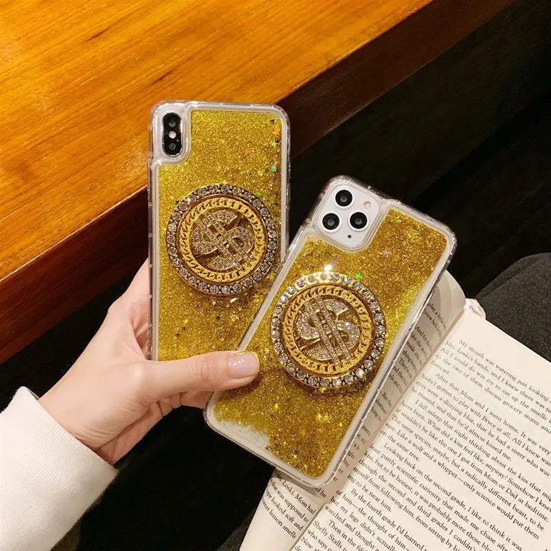 Transparent Laser Gold Coin New Year Shell for iPhone