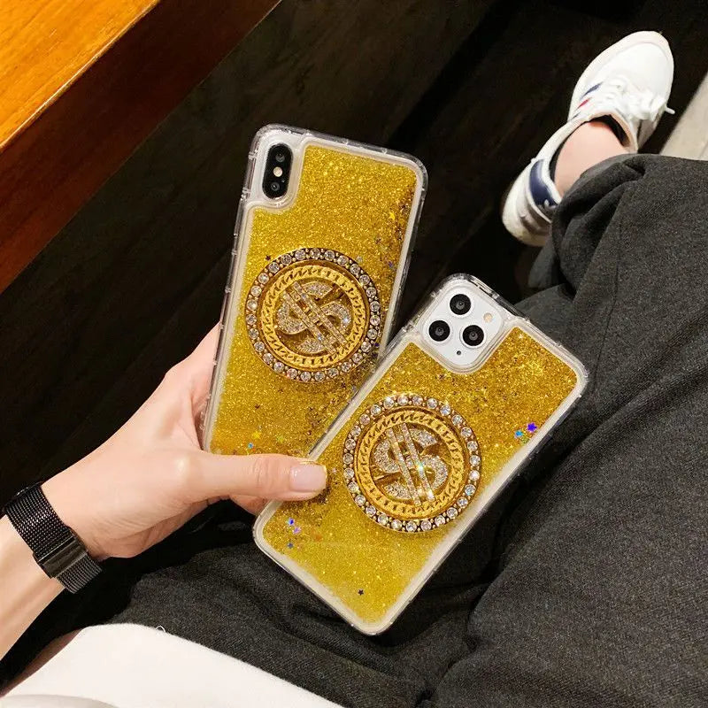 Transparent Laser Gold Coin New Year Shell for iPhone