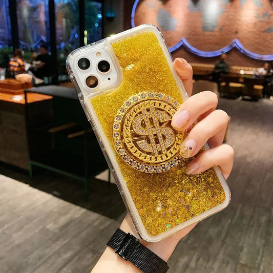 Transparent Laser Gold Coin New Year Shell for iPhone